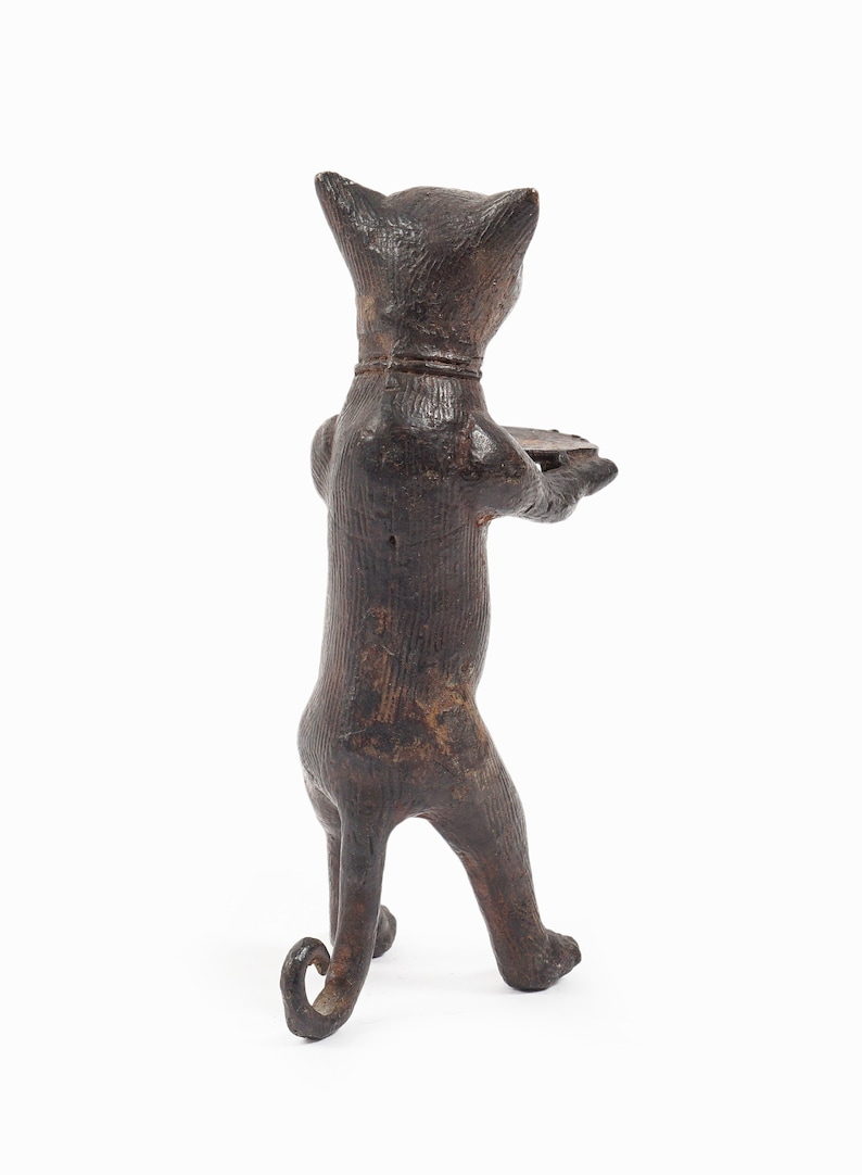 Diego Giacometti Style Bronze Cat Figurine Standing Butler Sculpture image 5