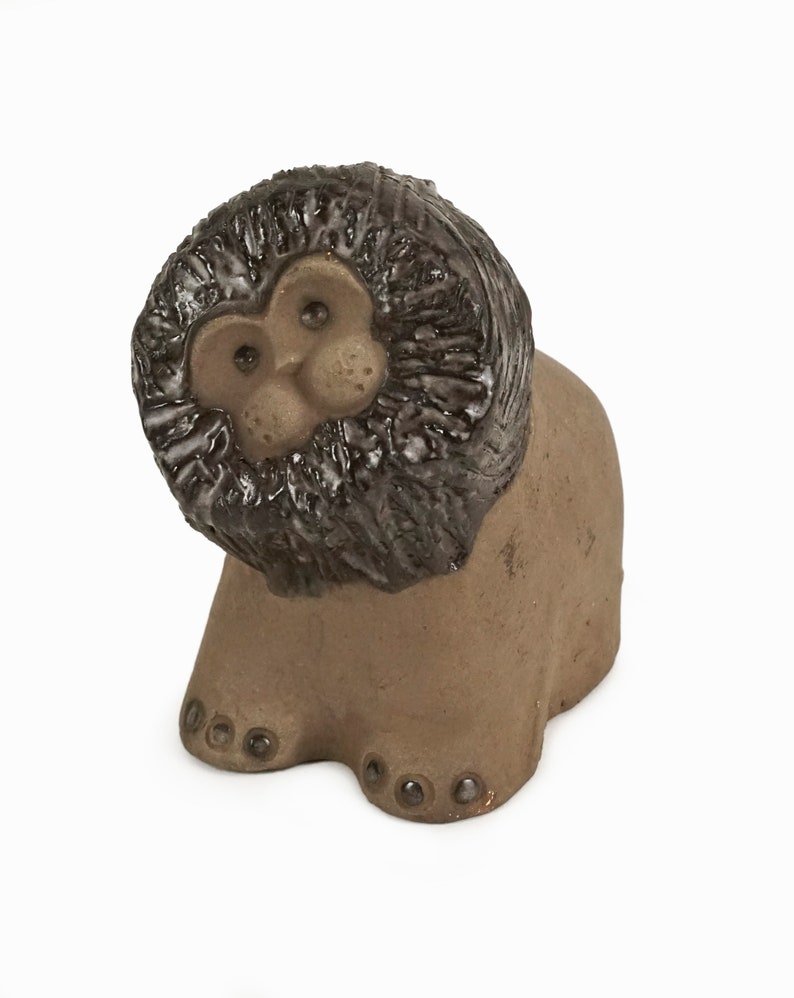 1963-1967 Göran Andersson Lion Figurine Lejon Upsala Ekeby Sweden 3034G image 2