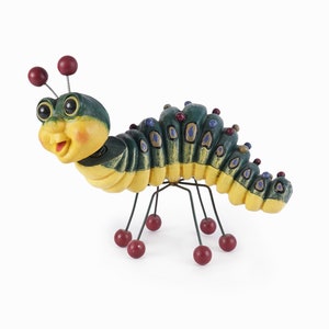 Vintage Resin Caterpillar Sculpture Figurine image 1