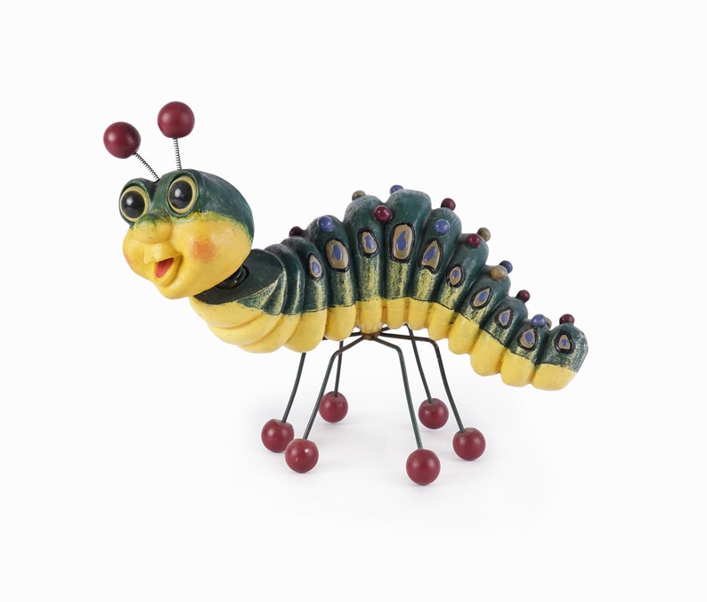 Vintage Resin Caterpillar Sculpture Figurine image 1