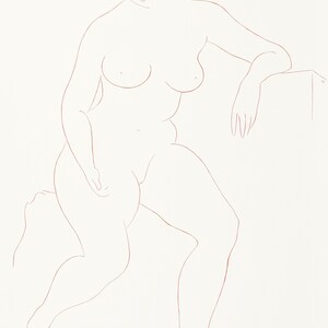 Leon Arnold Muller Line Drawing on Paper Nude Woman Henri Matisse Style image 3