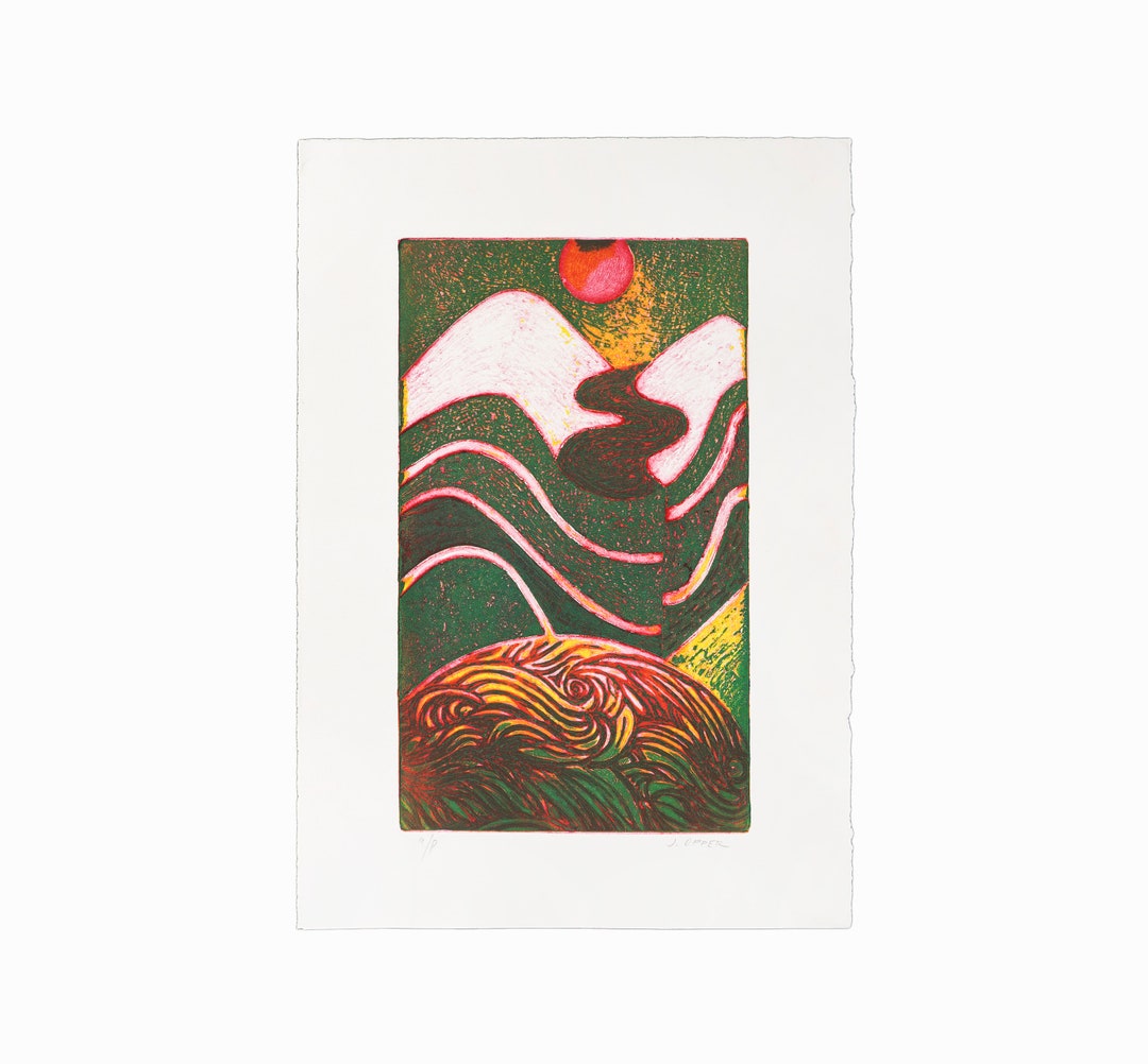 1970s John Opper Collagraph Vintage Print - Etsy