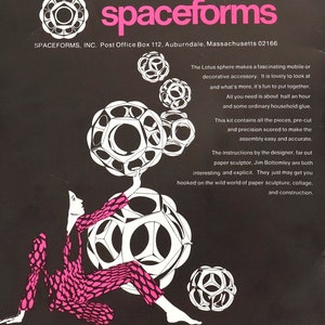 1968 Lotus 2 Paper Sculpture Spaceforms Mobile Geometric Mid Century Modern image 7