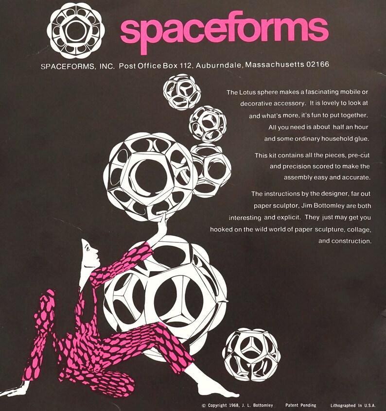 1968 Lotus 2 Paper Sculpture Spaceforms Mobile Geometric Mid Century Modern image 7