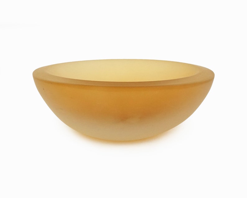 Murano Glass Dish Frosted Amber Italy Tobia Scarpa Venini image 2