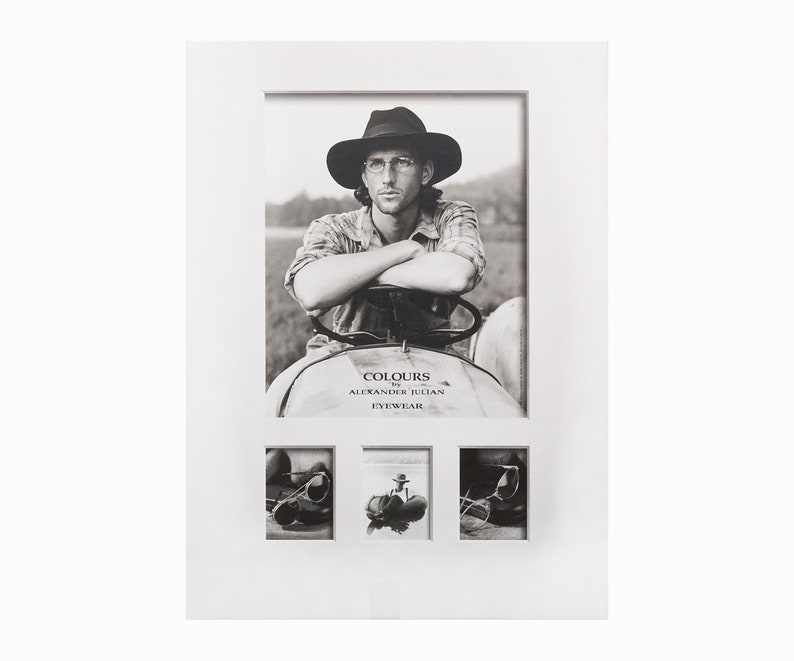 1996 Colours by Alexander Julian Eyewear Poster Sepia Male Model Fashion Photograph Photography
