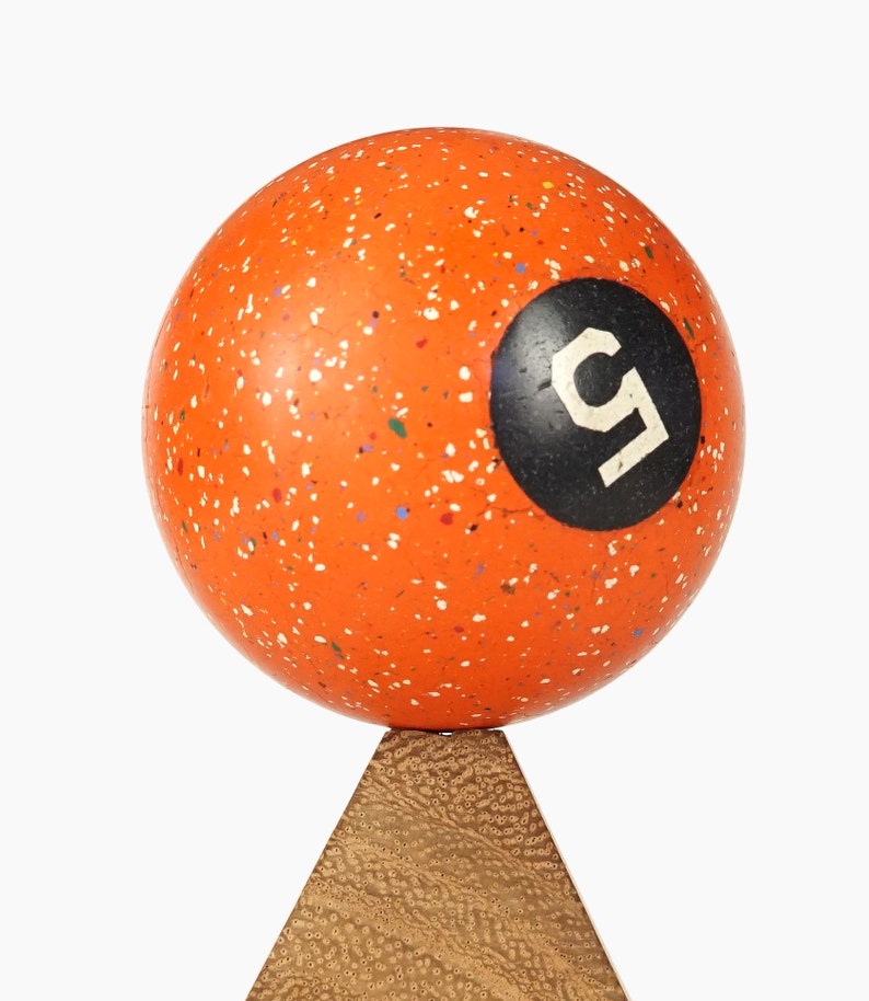 No 5 Pool Ball Speckled Clay Billiard Ball Size 1 78 Five V