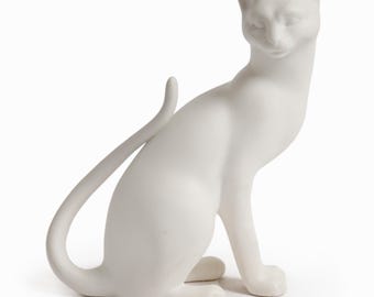 1986年 カウンターポイント磁器猫の置物 白猫 ヴィンテージ セラミック