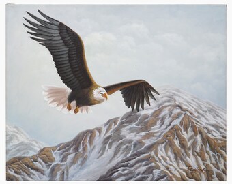 Bald Eagle Painting Wild Life Painting Winter Scene