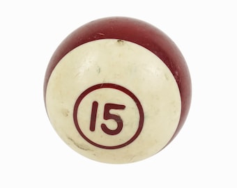ヴィンテージ ビリヤード ボール 2.25 インチ No. 15 ストライプ