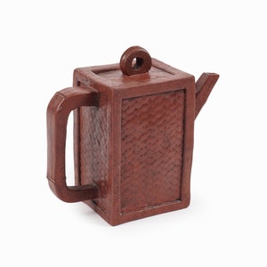 Shudei Red Clay Ceramic Teapot Japan Kyusu Tea image 6