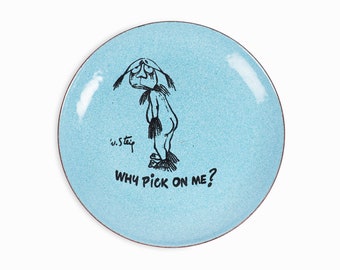 William Steig Enameled Plate "Why Pick On Me" Copper Bernad