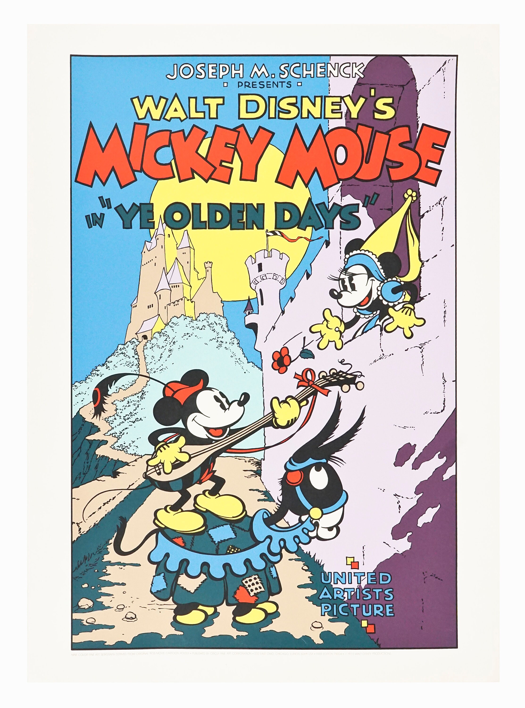 キシマ　ミッキー　ランプ　Mickey Mouse Ye Olden Days Vintage Mickey Mouse Serigraph 