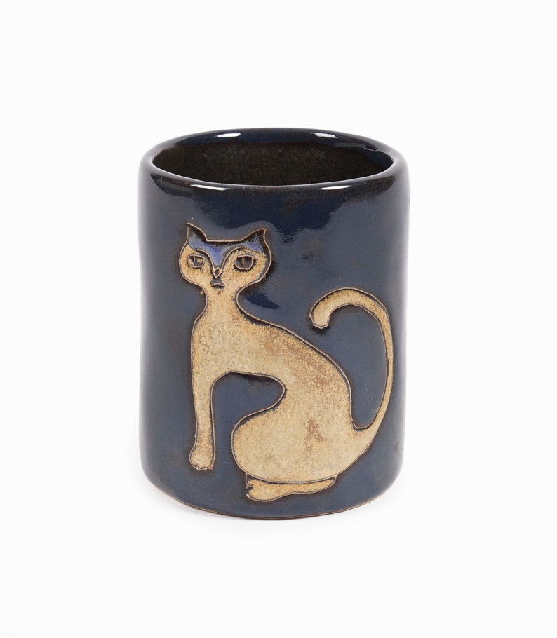 Mara Mex Ceramic Mug Coffee Tea Cup Cat Design Mexican Pottery image 3