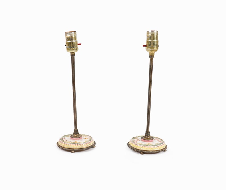 Vintage B.S. & Co. New York 22K Gold-Plated Floral Lamps image 1