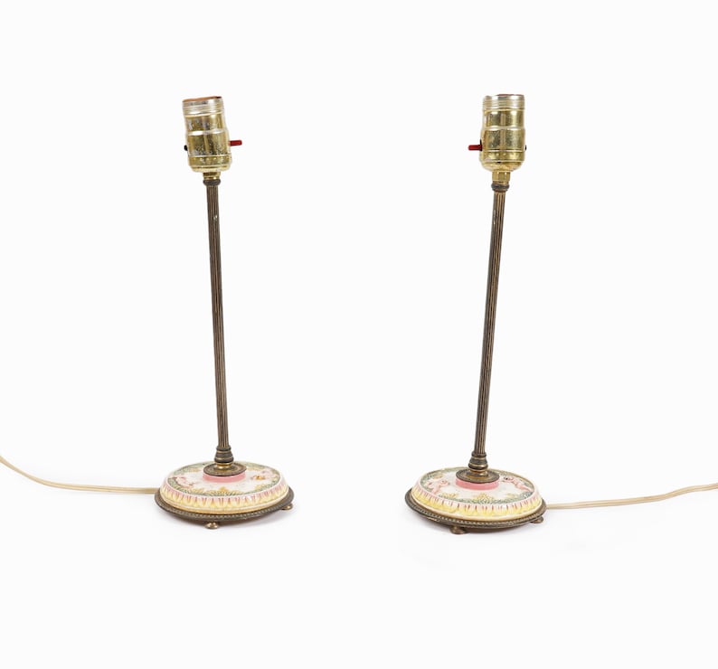 Vintage B.S. & Co. New York 22K Gold-Plated Floral Lamps image 3