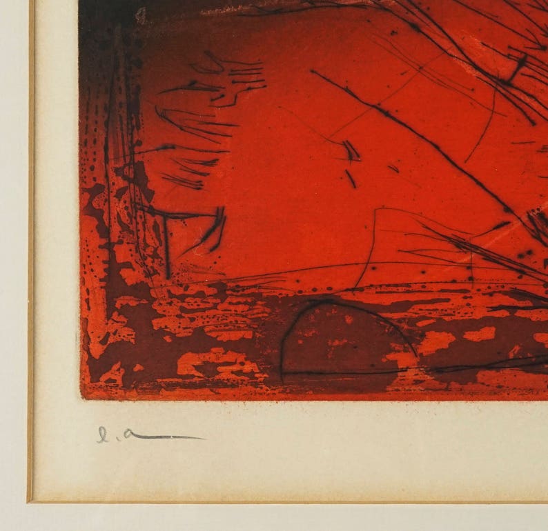 Wong Moo-Chew Abstract Lithograph Ecriture 103 Mid Century Modern image 5