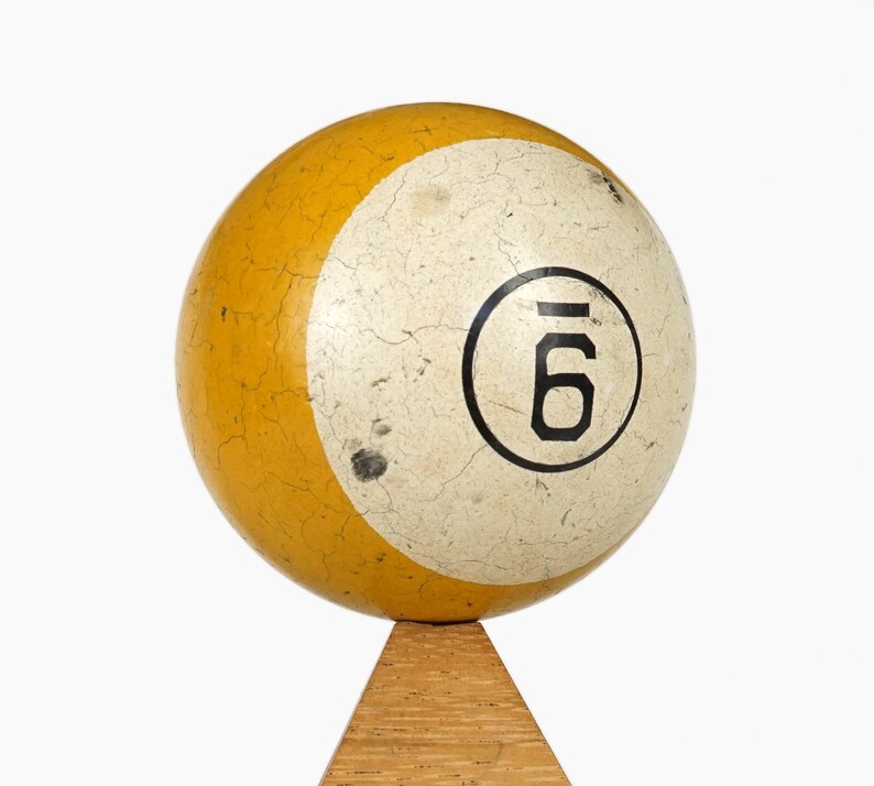 9 Striped Pool Ball Clay Billiard Ball Size 2.25 Nine IX Yellow Stripe No