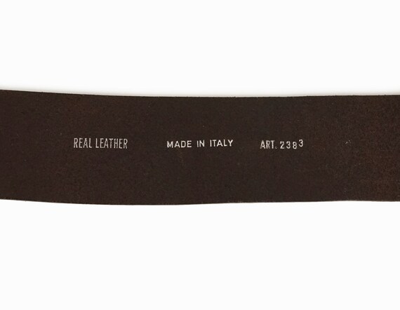 Italian Genuine Leather Belt Extra Wide Vintage - image 6
