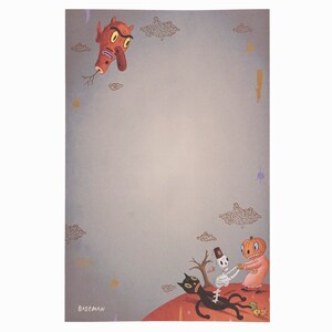 Gary Baseman Writing Paper Sheet Black Cat Serenade