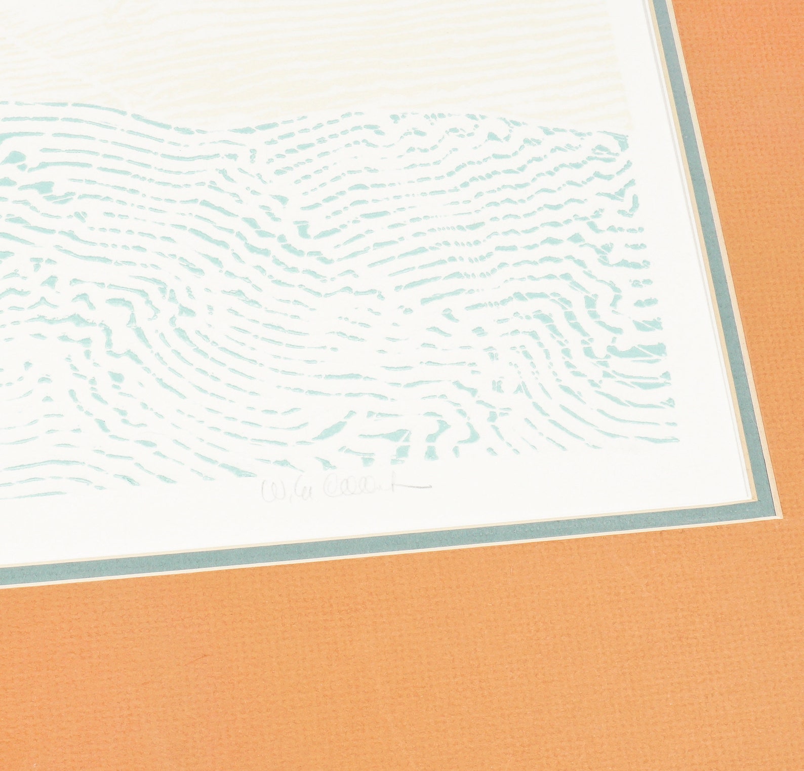Embossed Landscape Vintage Embossed Landscape Print on Paper