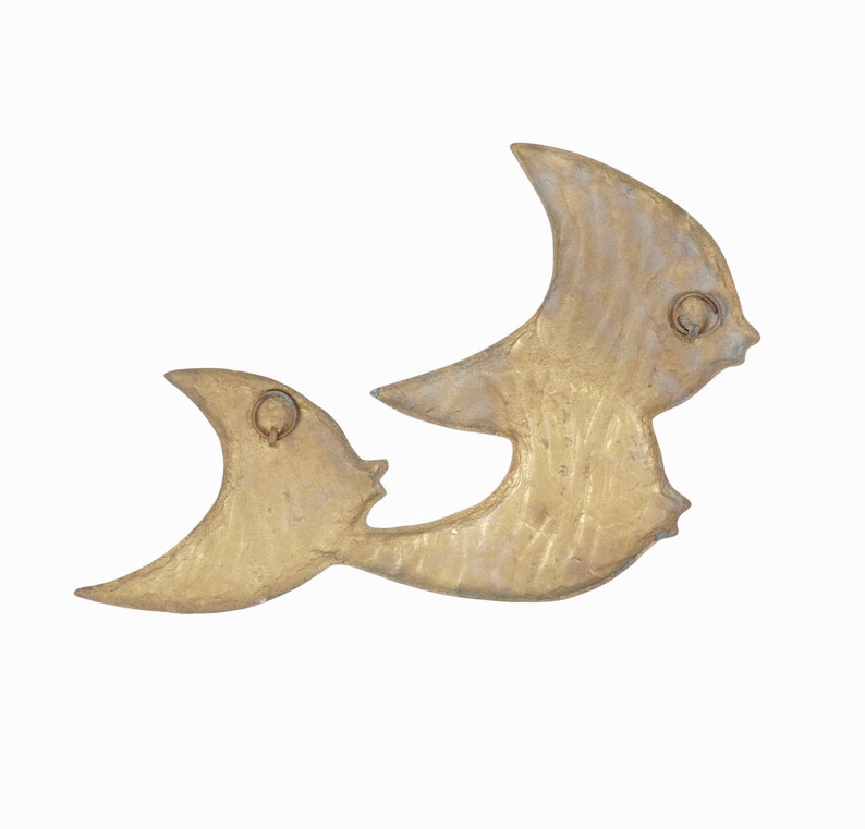 Vintage Brass Fish Wall Hanging Decor image 8