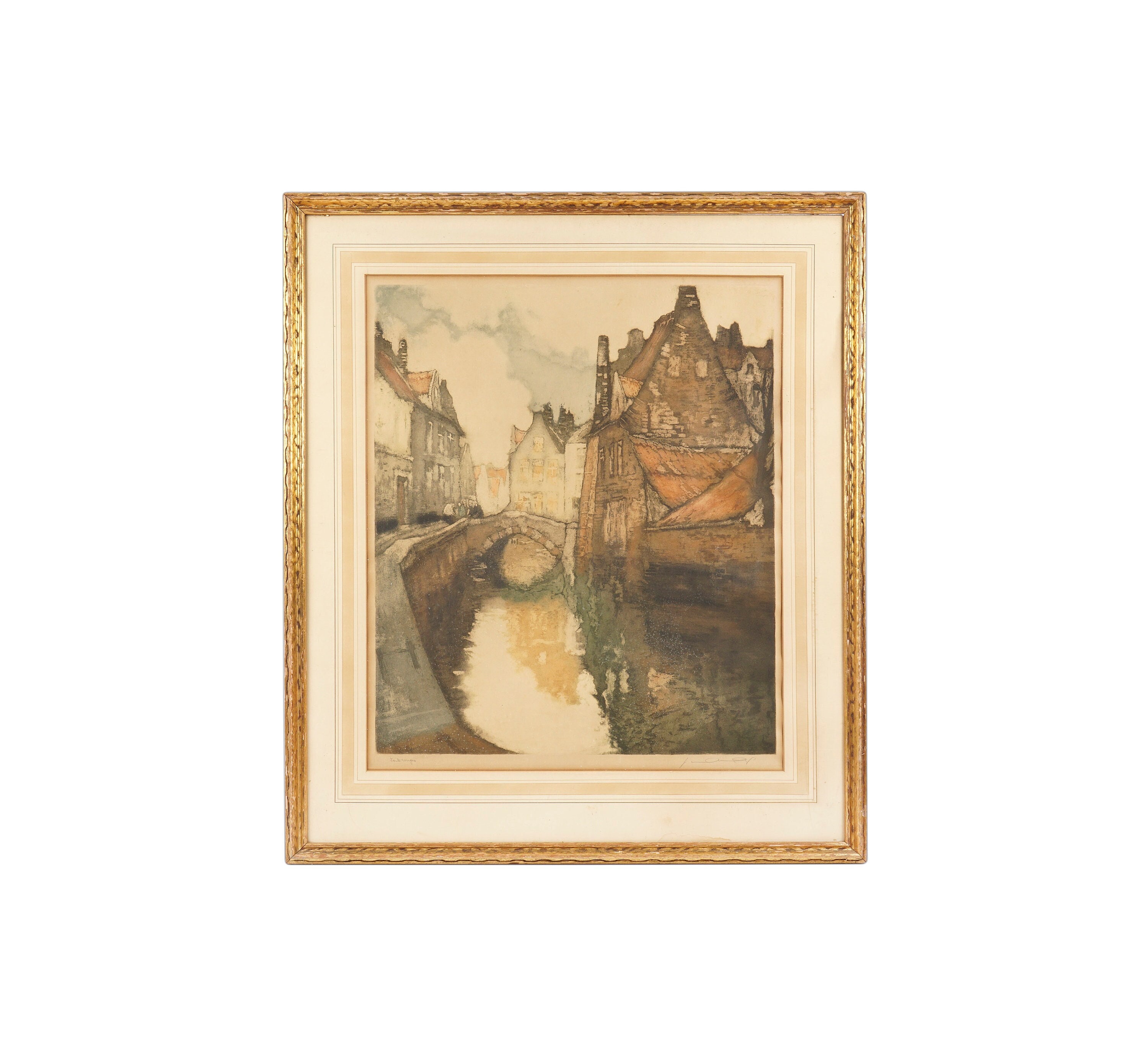 Antique Julien Van Santen Etching on Paper Print