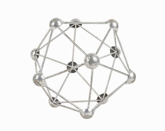 Geometric Metal Sculpture Polyhedron Polygon Mid Century Modern
