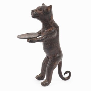Diego Giacometti Style Bronze Cat Figurine Standing Butler Sculpture image 6