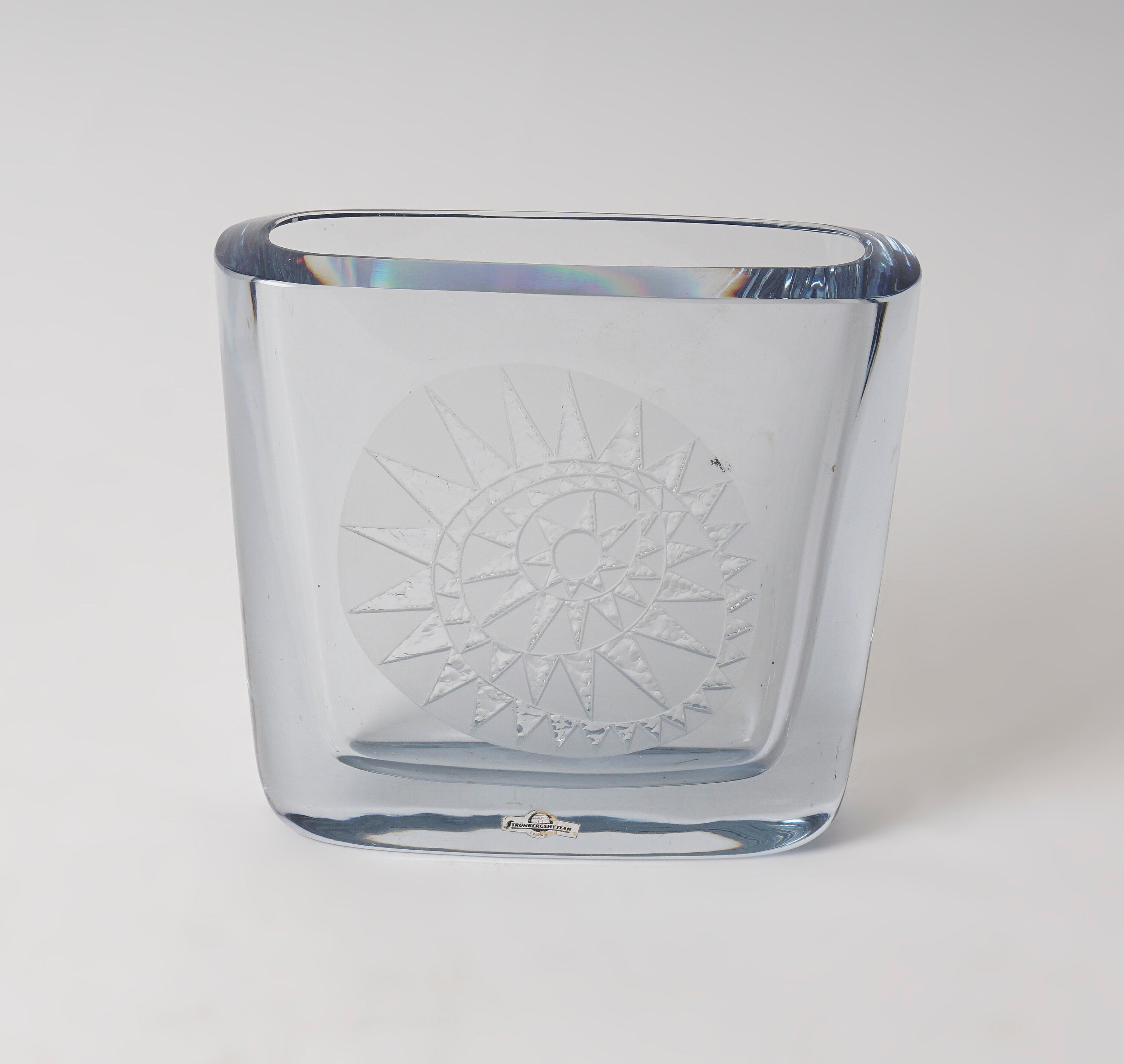 Buy Strömbergshyttan Glass Vase Etched Sun Sweden Online in India