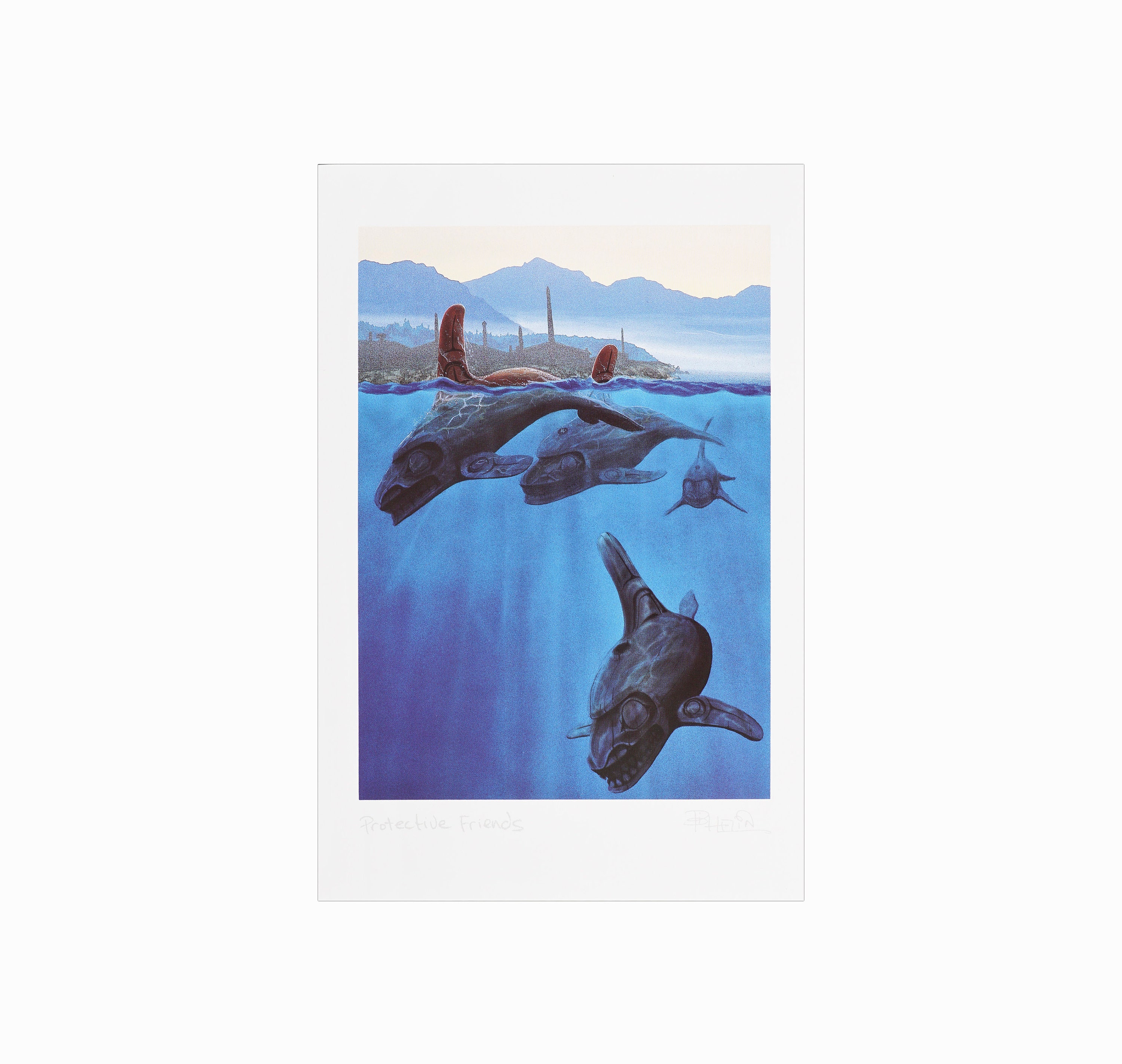 Bill Hellin "Protective Friends" Card with Envelope Canada First Nations