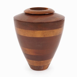 1997 E. Karr Wooden Vase Hand Turned Vintage image 3