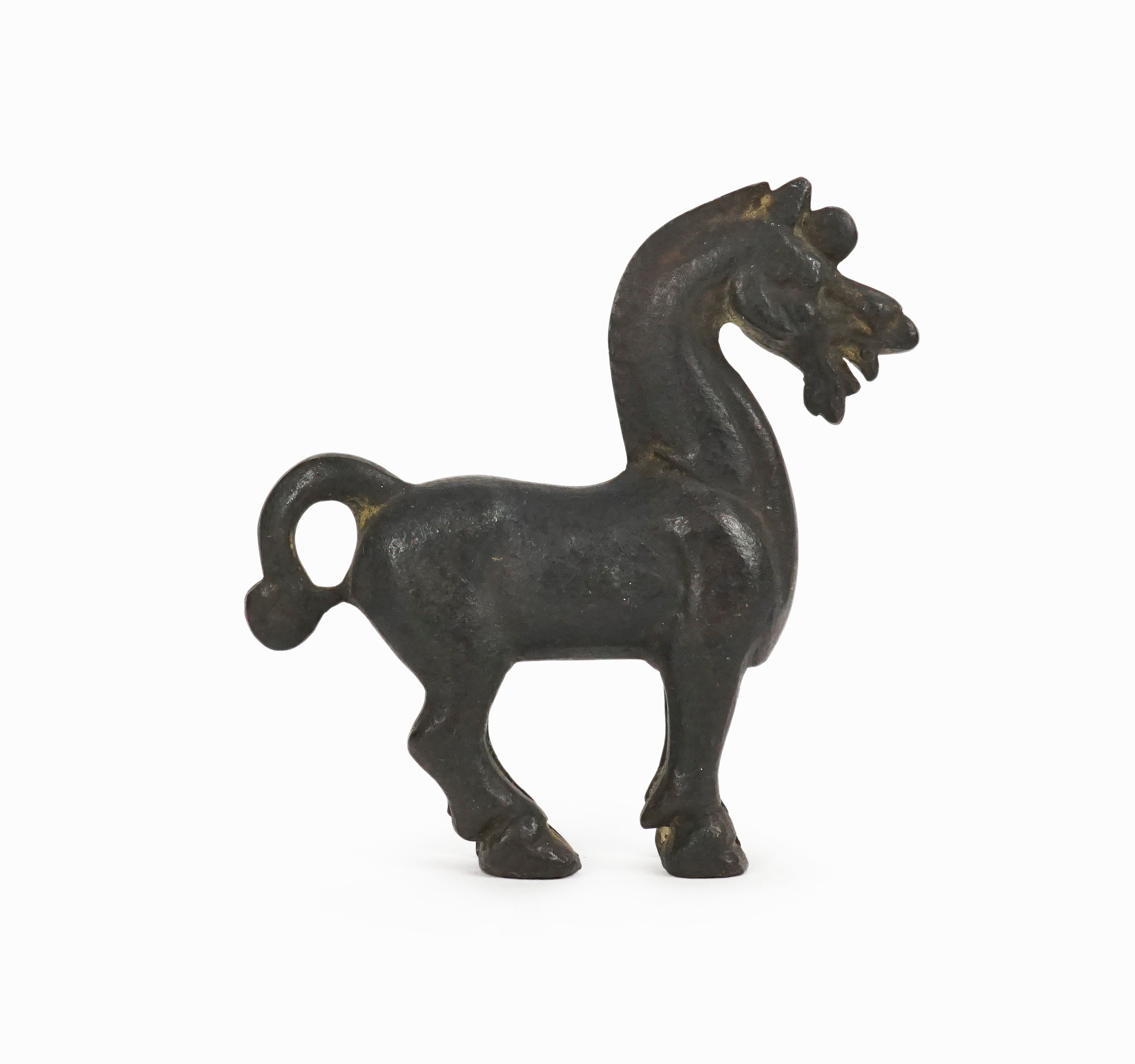 Miniature Chinese Ming Horse Figurine Metal Sculpture Vintage Alva