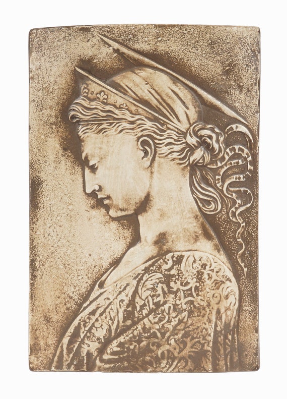 Stiacciato Plaster Relief Sculpture After Donatello Woman Face the