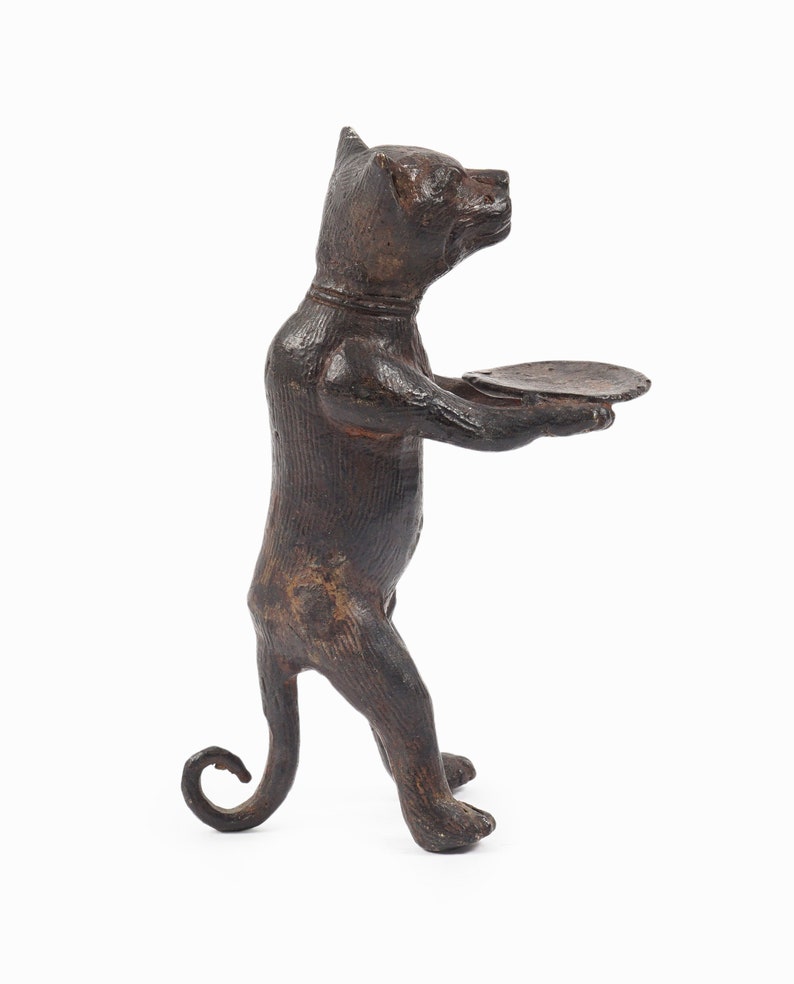 Diego Giacometti Style Bronze Cat Figurine Standing Butler Sculpture image 4