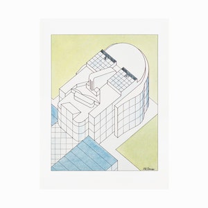 1991 Louis Hellman Cartolina Richard Meier Architetto Archi-Têtes Vintage Post Card Ritratti architettonici