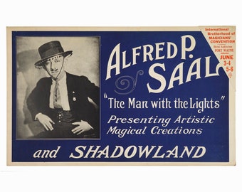 1960s Sérigraph Poster Alfred P. Saal The Man with the Lights Magic Show