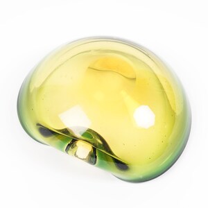 Murano Sommerso Glass Bowl Italy Green Amber Small image 5