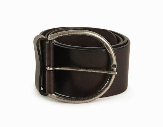 Italian Genuine Leather Belt Extra Wide Vintage - image 2