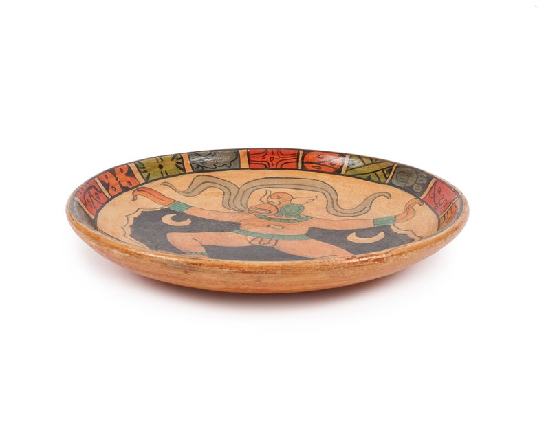 Polychrome Decorative Ceramic Plate Bowl South American image 5