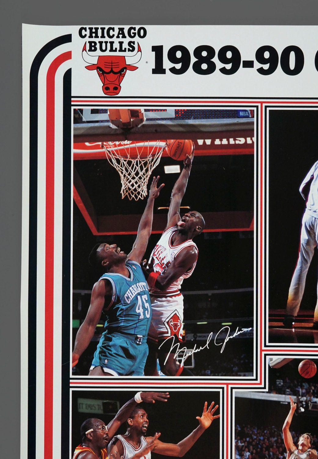 1989-90 NBA Chicago Bulls Poster Raging Bulls Michael Jordan