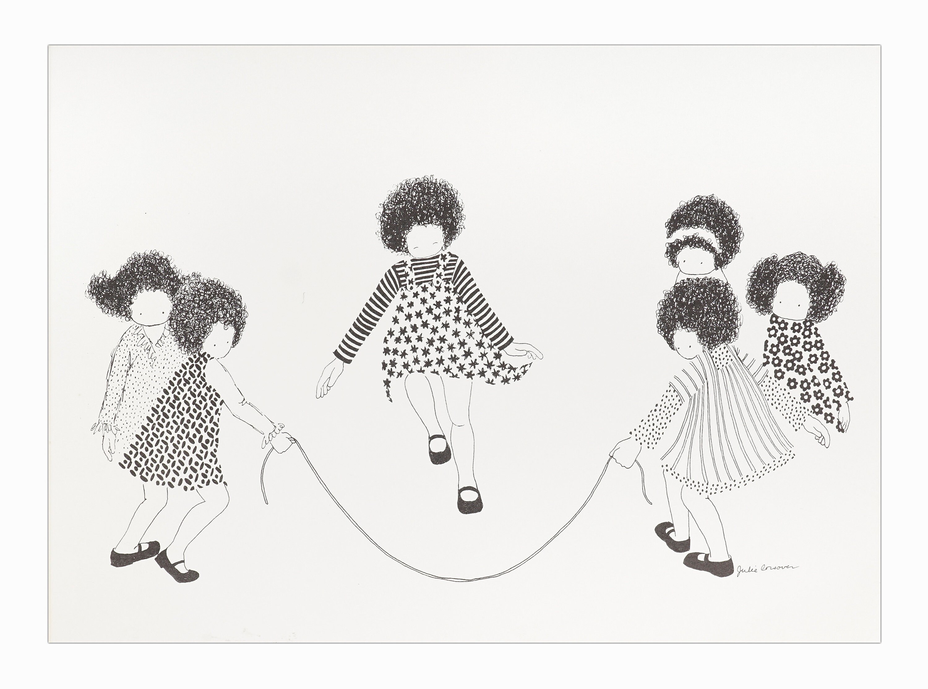 1970s Julie Corsover Lithograph on Paper Kids Jump Rope Print - Etsy