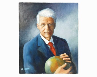 ビル・クリントン大統領とヒラリー・クリントンのサイン入りハード