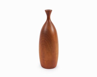 1977 George Biersdorf Wooden Vase Hardwood Hand Turned