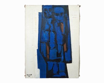1977 Haycraft Abstract Oil Painting on Canvas Mid Century Modern