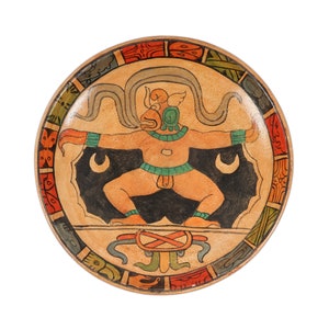 Polychrome Decorative Ceramic Plate Bowl South American image 2