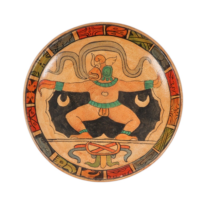 Polychrome Decorative Ceramic Plate Bowl South American image 2