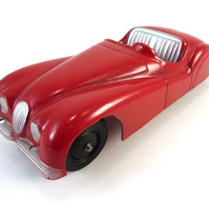 Vintage IRVIN Red Jaguar XK120 Diecast Car Toy Metal Die Cast Red Silver XK 120 Convertible image 1