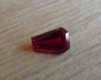 Rare Unique Old Antique Coffin Cut Blood Ruby 8 x 5.5 mm