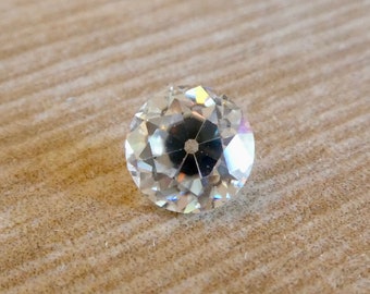 USA Hand Cut Round Old European Cut Colorless Moissanite 1.85 Carats